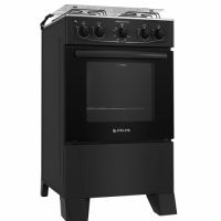 MÔNACO PLUS - PRETO - 4 BOCAS - MESA INOX - 50 L
